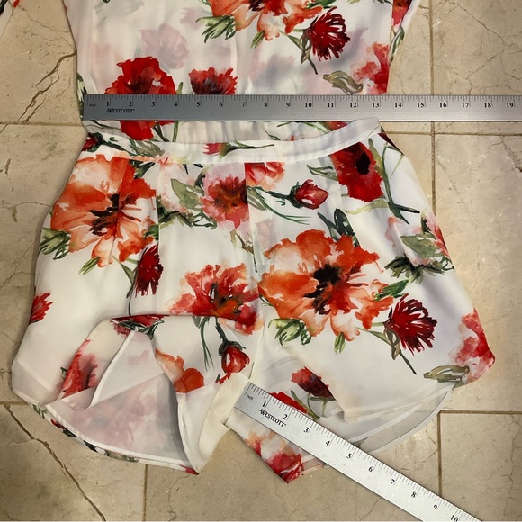 Haute Hippie silk floral romper shorts, long sleeves, v-neck.  Darling!  Size XS - Picture 15 of 16